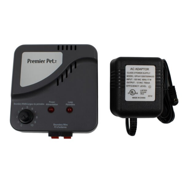Premier-Pet-RFA-582-Replacement-Dog-Fence-Transmitter-front-without-manual Premier Pet RFA-582 Replacement Dog Fence Transmitter front view.