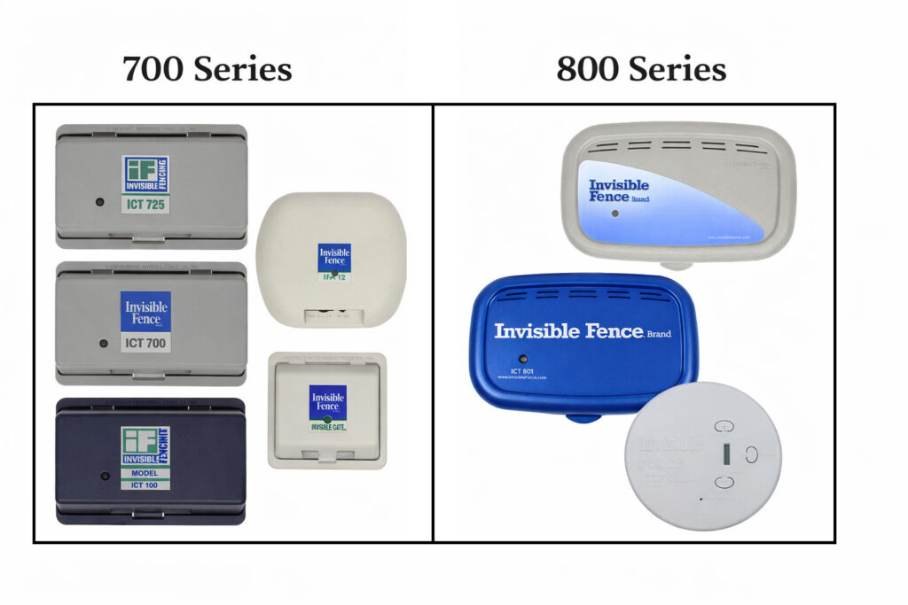 Select your system diagram showing Invisible Fence brand 700 series and 800 series systems.